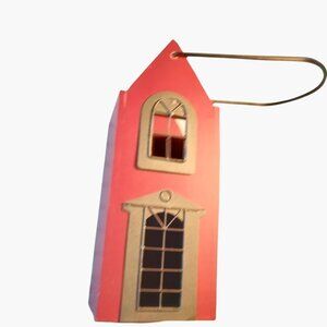Red Wood Wine Holder Caddy Victorian House Shaped Hold Everything